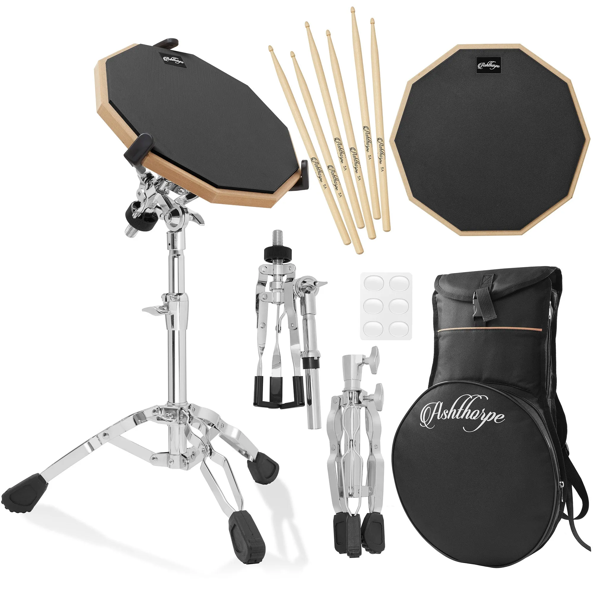 12-Inch Drum Practice Pad Set with Stand