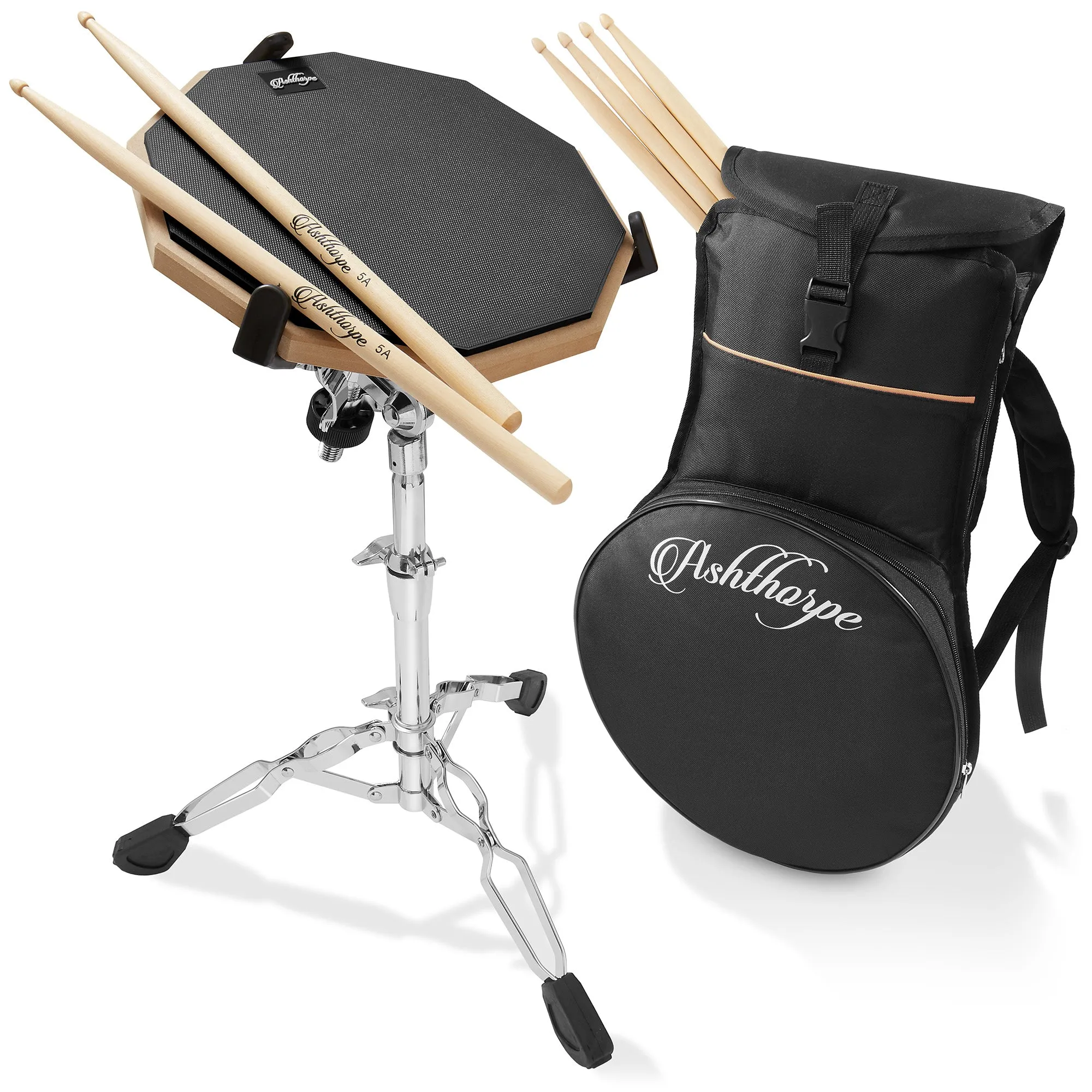 12-Inch Drum Practice Pad Set with Stand