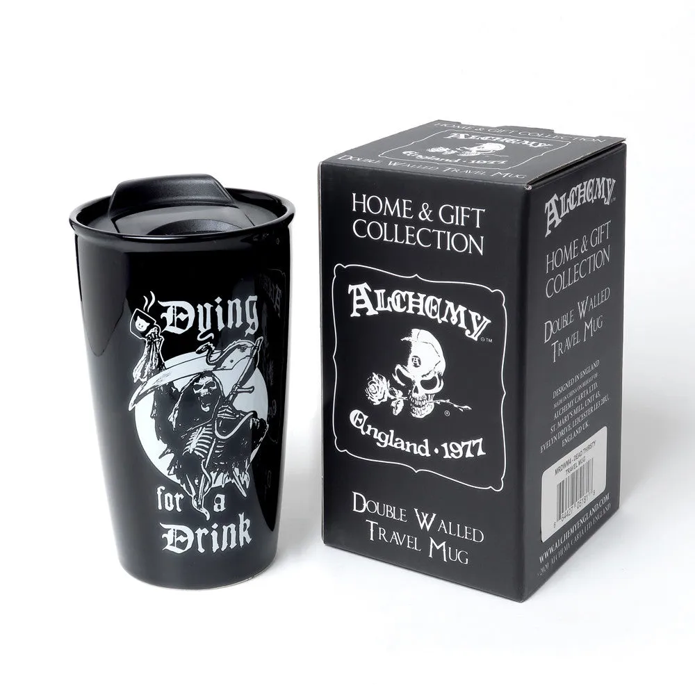 12 oz Black Ceramic Travel Mug - Dying for a Drink