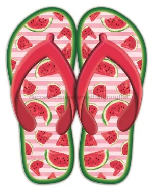 12.75"Hx10"L Metal Flip Flops Sign Red/Multi MD1096