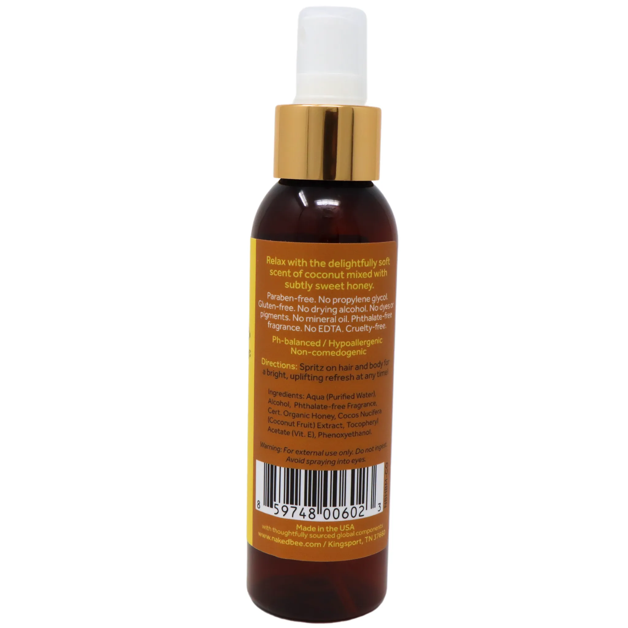 4 oz. Coconut & Honey Perfumed Hair & Body Mist