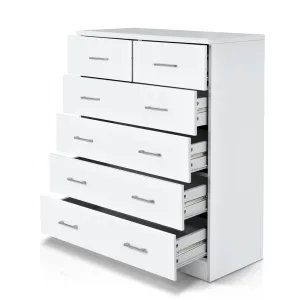 6 Drawer Tallboy White