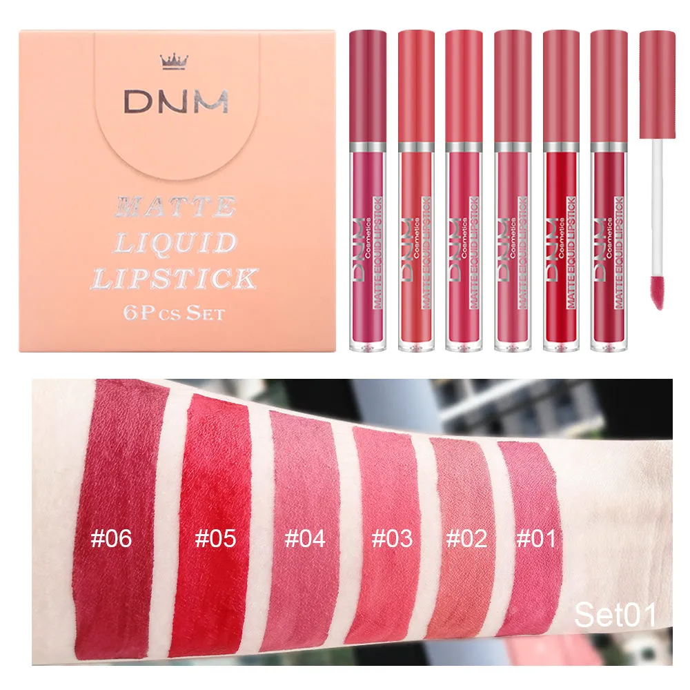 6Pcs Matte Liquid Lipstick Set Lip Stain Makeup,evpct 24 Hour Long Lasting Waterproof Dark Red Matte Matt Lipsticks Lip Gloss Sets for Women Matt Liquid Lippies labiales matte larga duracion 24 Set09