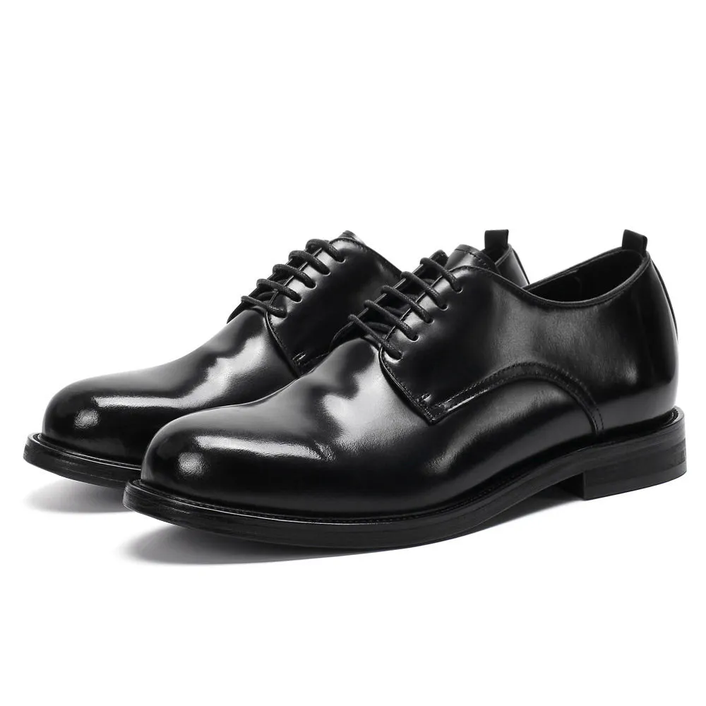 7 CM/2.76 Inches CMR CHAMARIPA Black Shell Cordovan Derby Shoes – Goodyear Welted