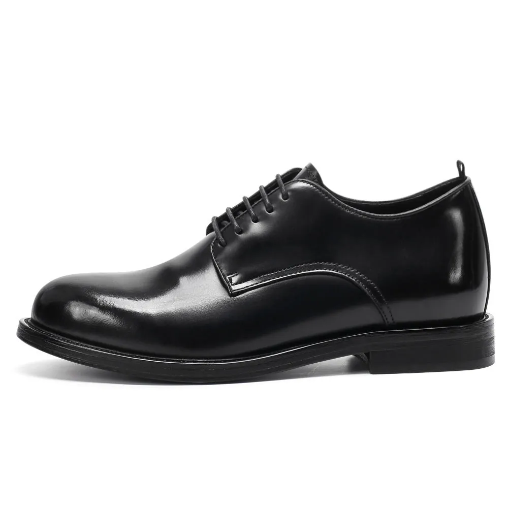 7 CM/2.76 Inches CMR CHAMARIPA Black Shell Cordovan Derby Shoes – Goodyear Welted