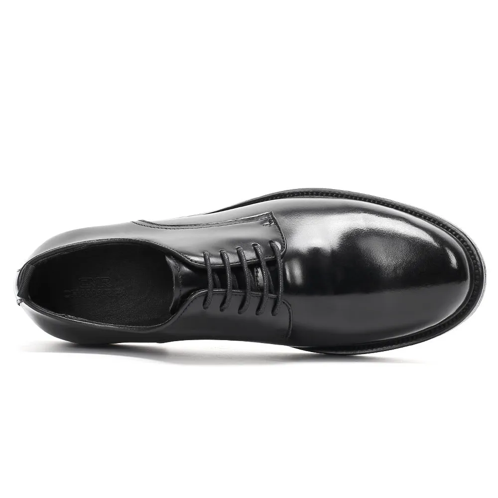 7 CM/2.76 Inches CMR CHAMARIPA Black Shell Cordovan Derby Shoes – Goodyear Welted