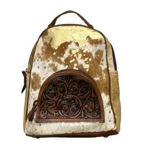 American Darling Brown and White Cowhide Backpack Purse ADBGS156ACGO