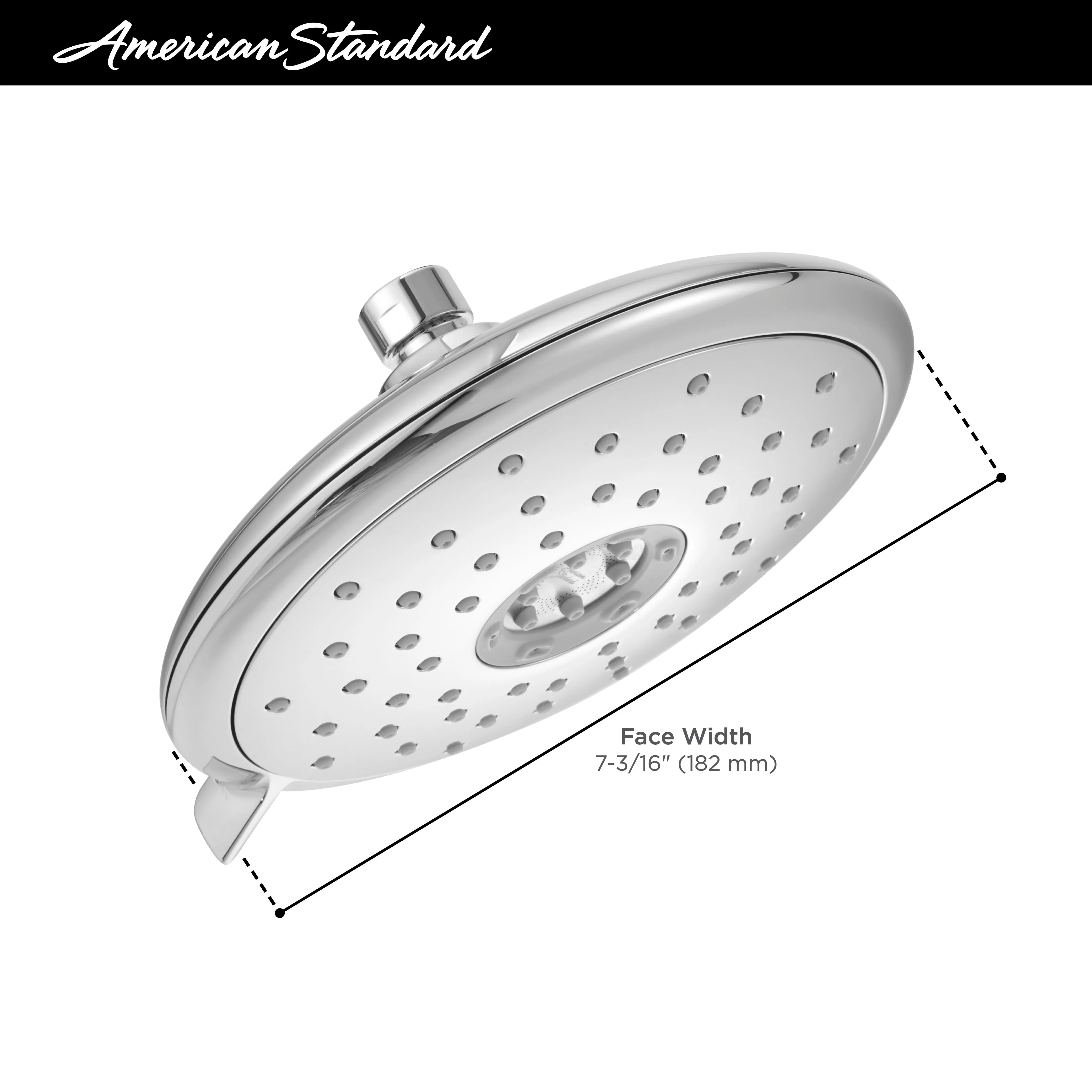 American Standard Spectra Fixed 7-Inch 1.8 gpm/6.8 L/
min Fixed Showerhead 9038074.013