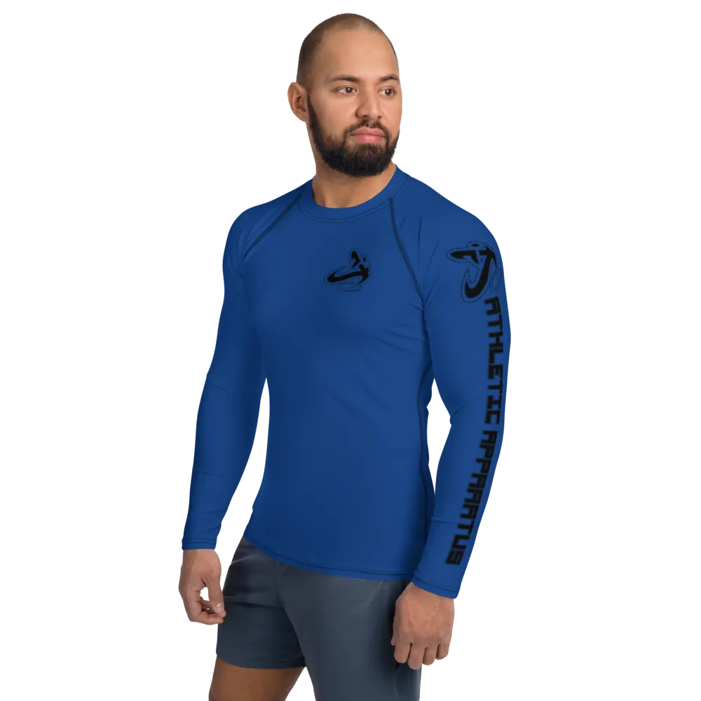 Athletic Apparatus Blue 2 Black Logo Men's Rash Guard