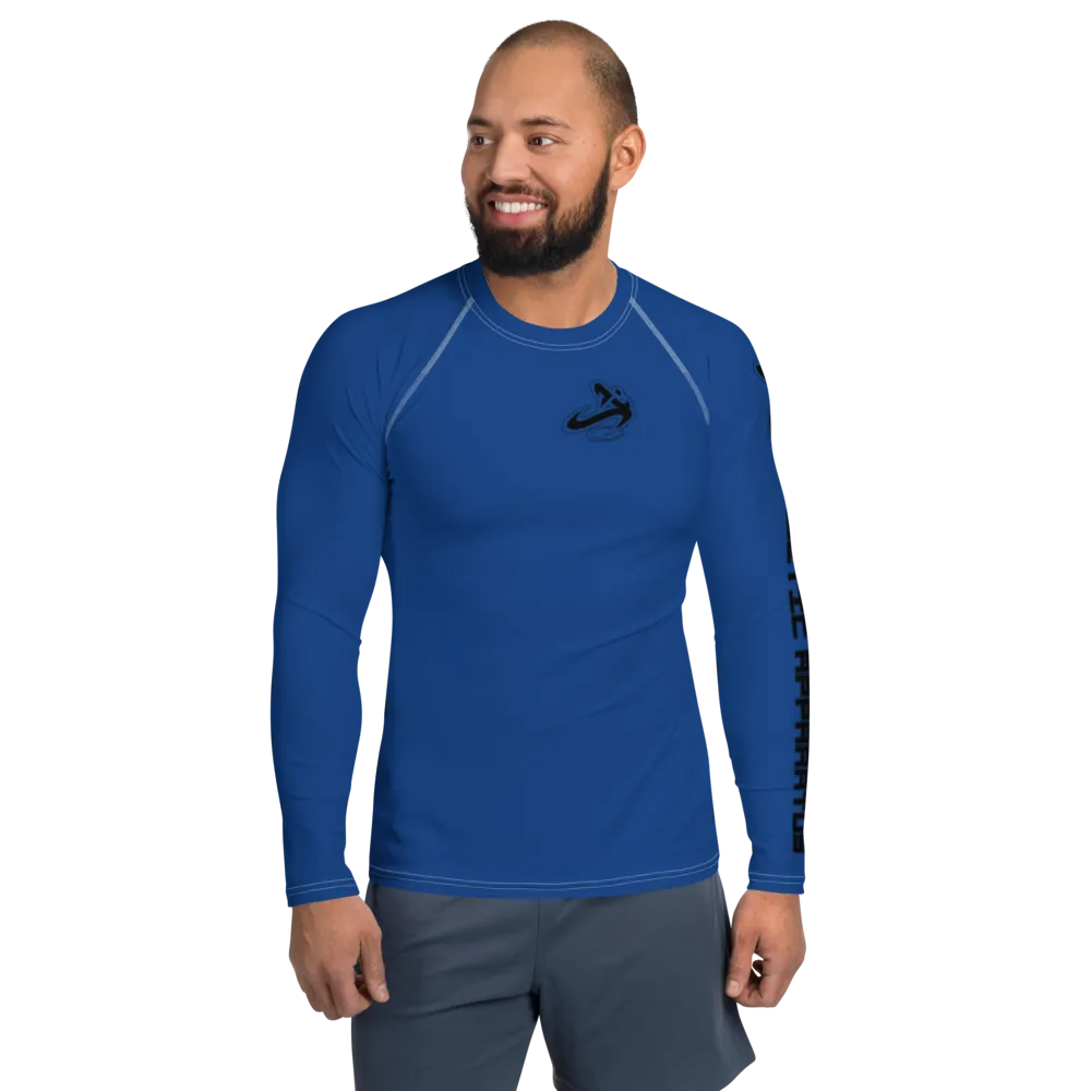 Athletic Apparatus Blue 2 Black Logo White stitch Men's Rash Guard