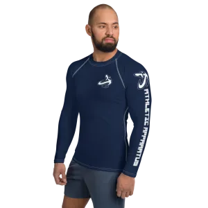 Athletic Apparatus Navy White logo White stitch Men's Rash Guard