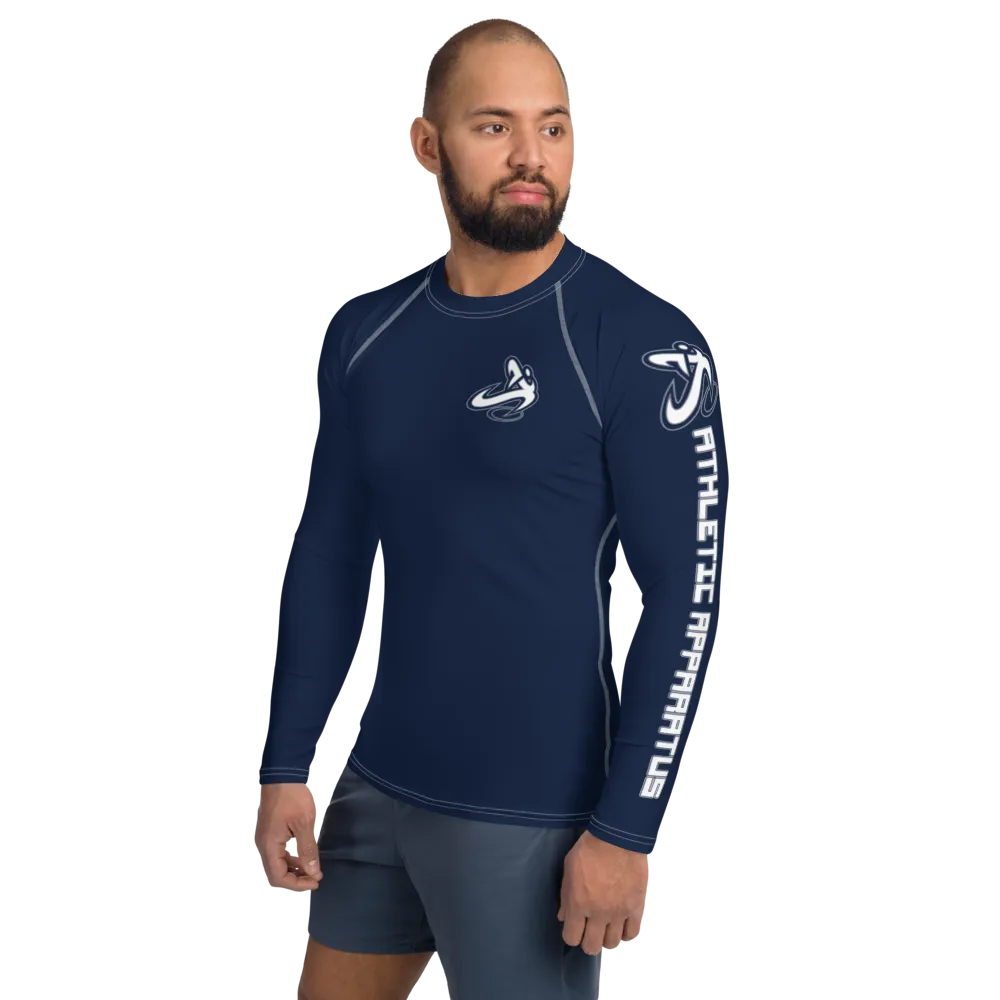 Athletic Apparatus Navy White logo White stitch Men's Rash Guard