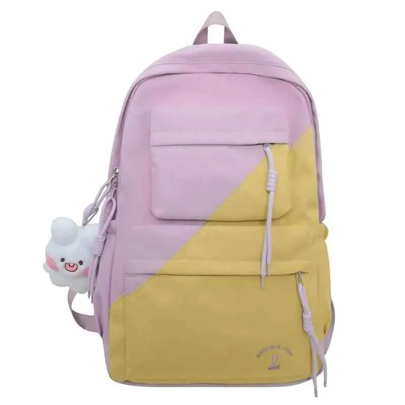 B3106 Cool Backpack - Patchwork Waterproof College Bag