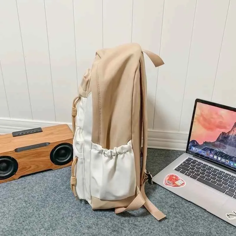 B3106 Cool Backpack - Patchwork Waterproof College Bag