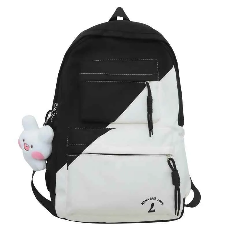 B3106 Cool Backpack - Patchwork Waterproof College Bag