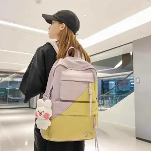 B3106 Cool Backpack - Patchwork Waterproof College Bag
