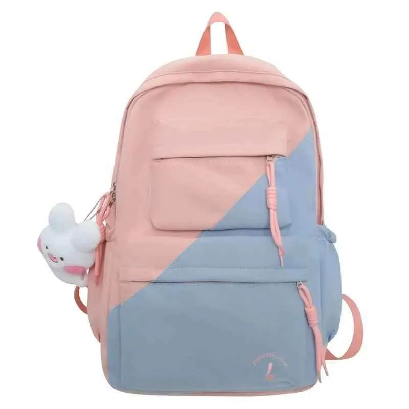 B3106 Cool Backpack - Patchwork Waterproof College Bag