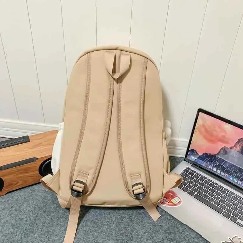 B3106 Cool Backpack - Patchwork Waterproof College Bag
