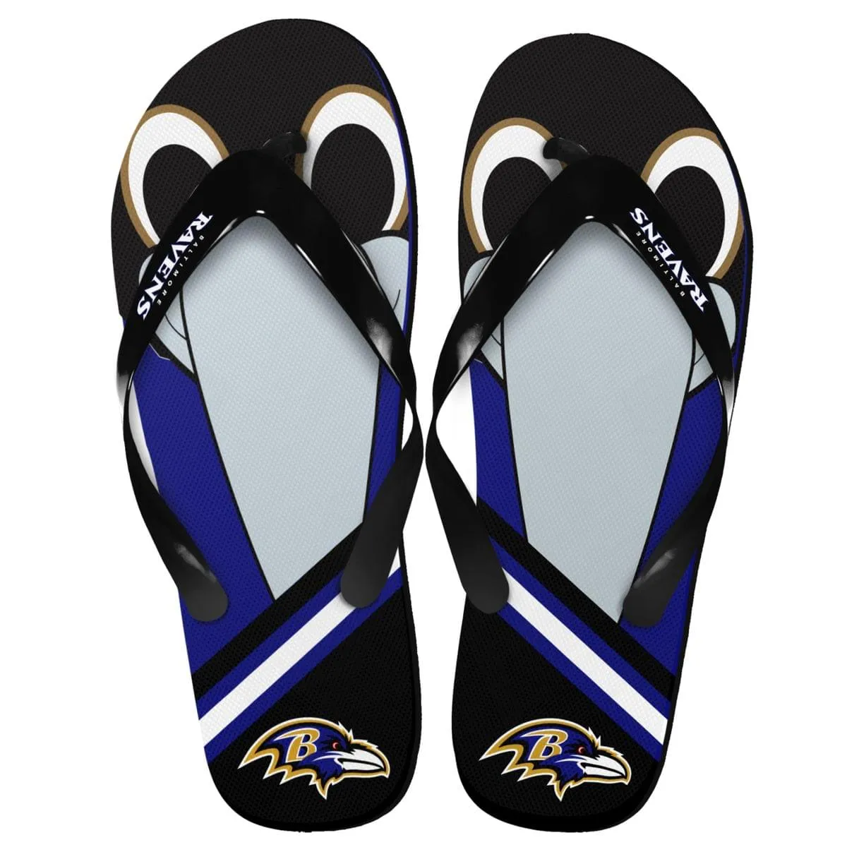 Baltimore Ravens NFL 8-16 Youth Mascot Flip Flops
