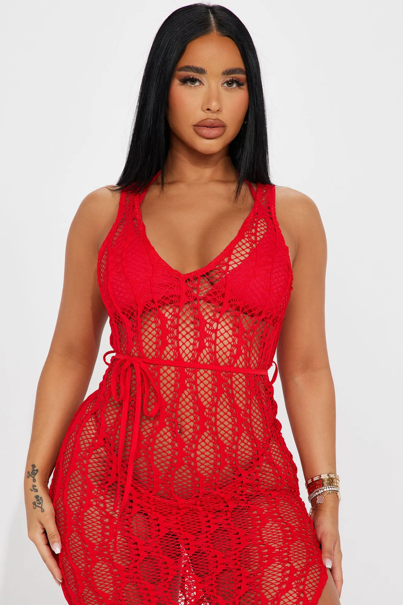 Beach Days Together Cover Up Dress - Red