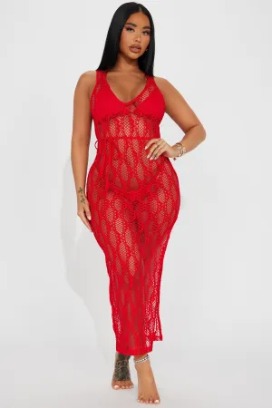 Beach Days Together Cover Up Dress - Red