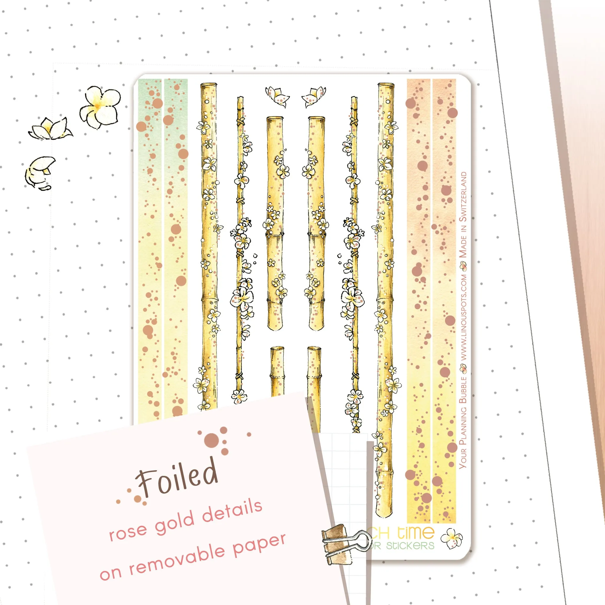 Beach Time - Decorative Watercolor Stickers - Washi Tapes FOILED ✨