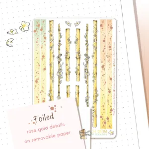 Beach Time - Decorative Watercolor Stickers - Washi Tapes FOILED ✨