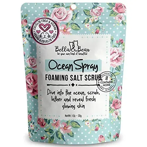 Bella & Bear Travel Size Ocean Spray Salt Body Scrub sachet - TSA friendly(1oz)