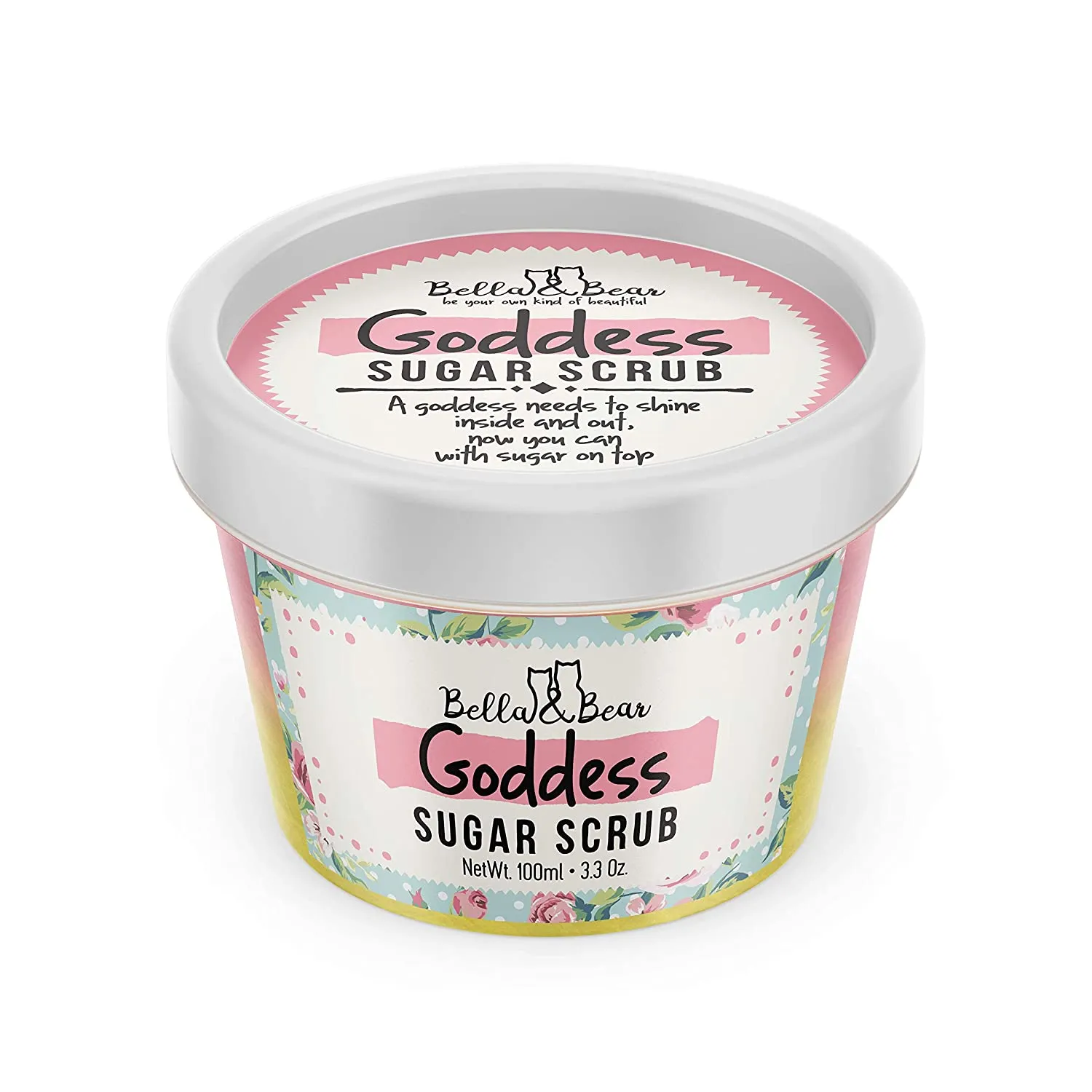 Bella and Bear Goddess Sugar Scrub - Exfoliating Body Scrub - Cleanser - Skin Softener - 3 in 1 - Vegan
