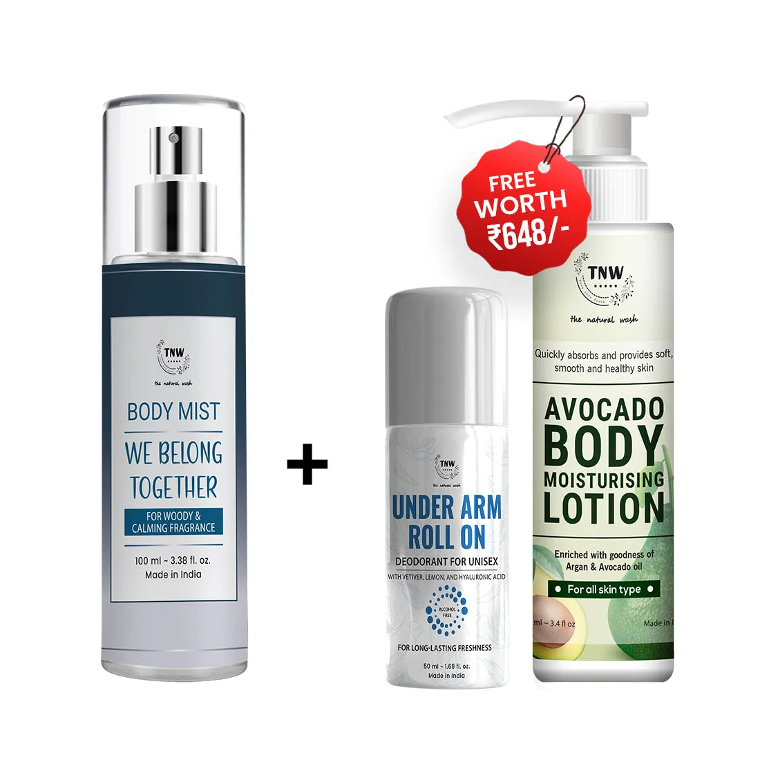 BUY BODY MIST, GET UNDERARM ROLL ON   BODY LOTION FREE