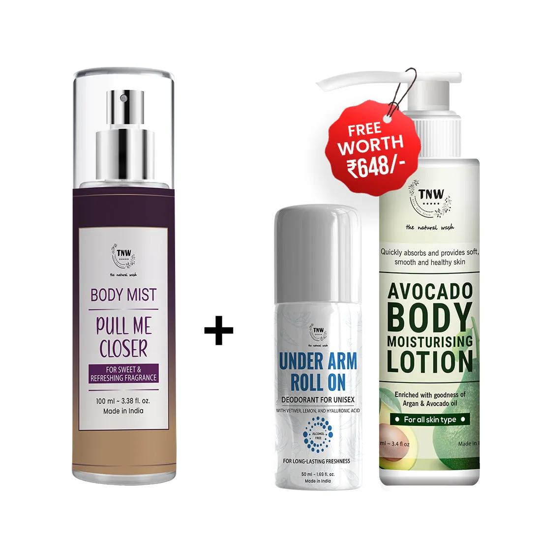 BUY BODY MIST, GET UNDERARM ROLL ON   BODY LOTION FREE
