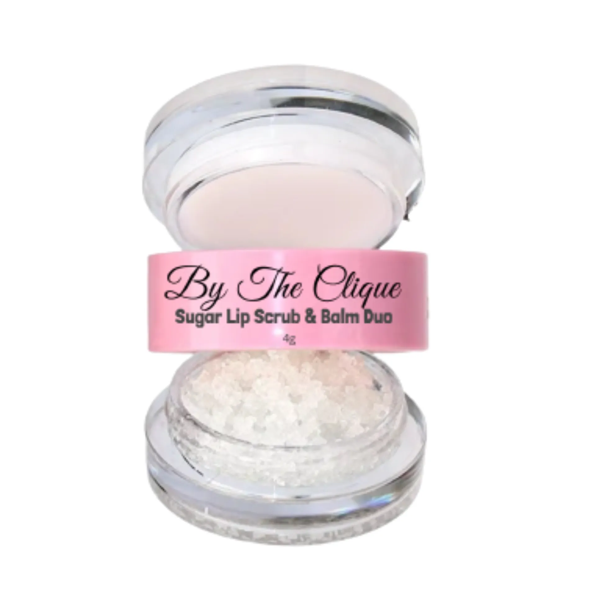 By The Clique Premium 2 in 1 Exfoliating Sugar Lip Scrub and Smoothing Lip Balm Duo | Natural Ingredients | Vanilla Sugar