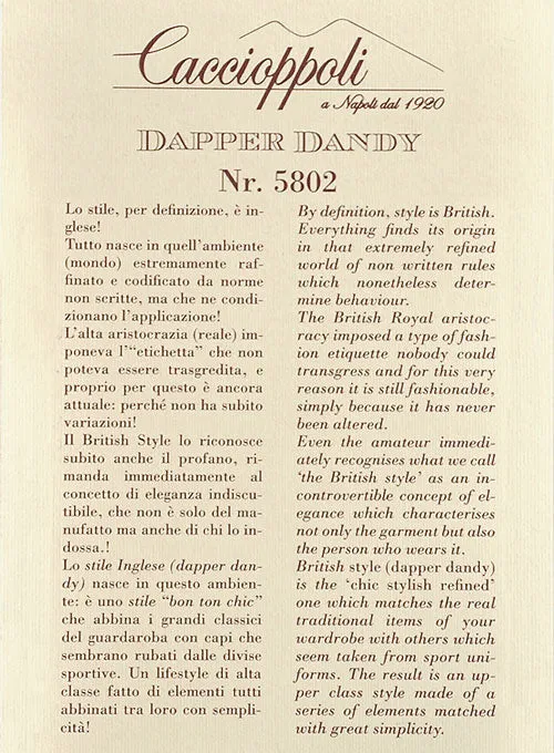 Caccioppoli Dapper Dandy Duffon Blue Wool Suit