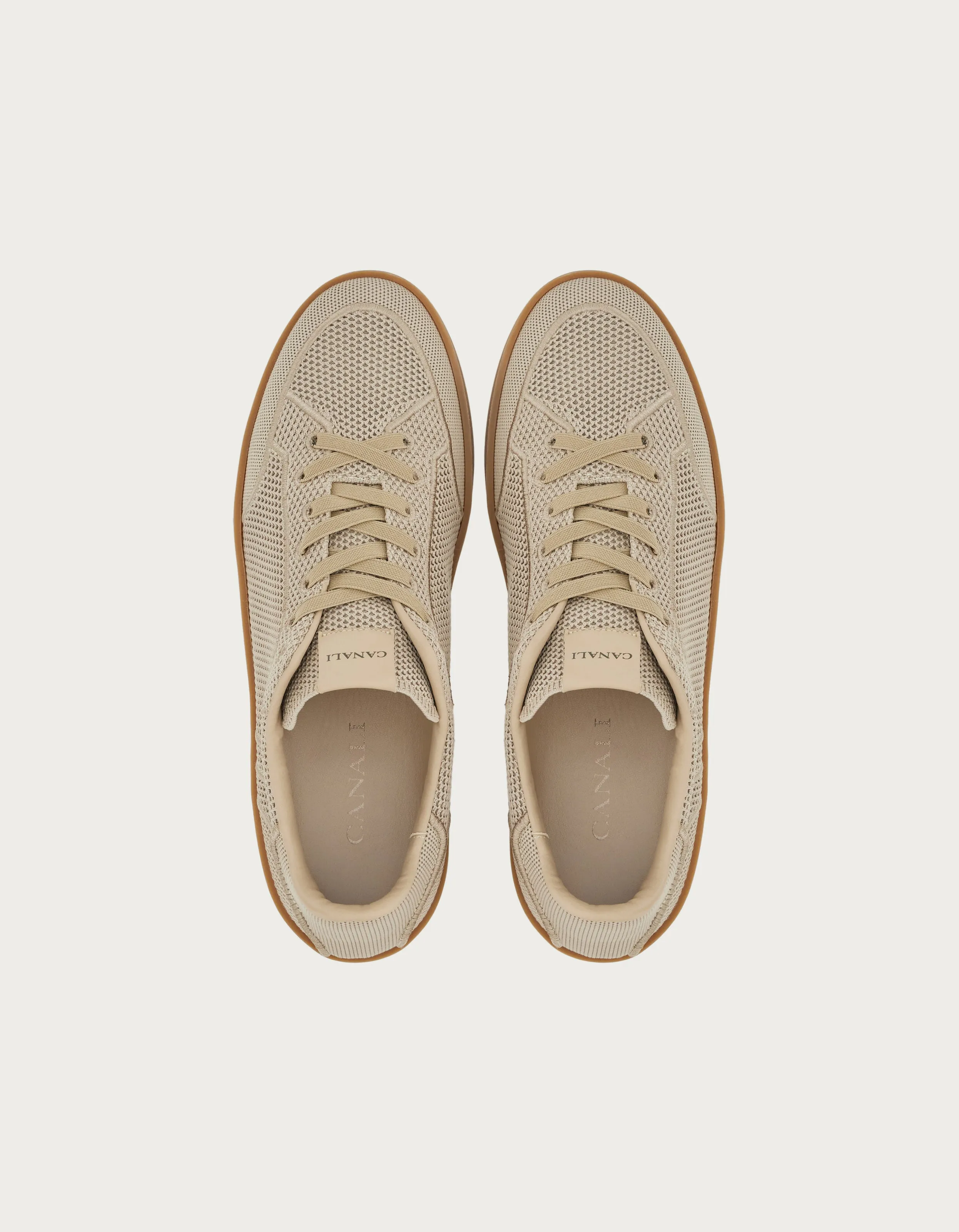 CANALI - Nuvola Trainers In Sand Knit With Embroidered Details 491215-RE01109-710