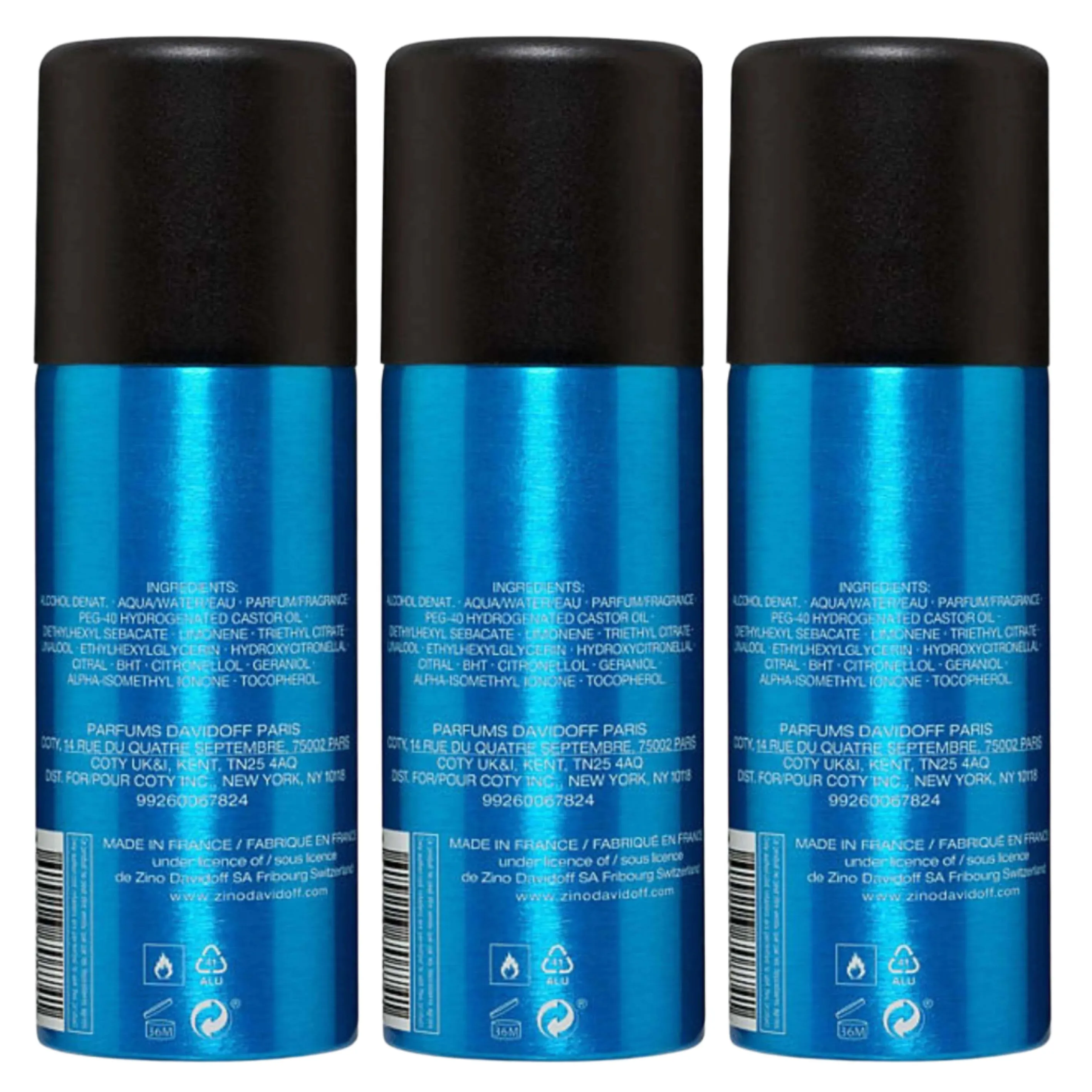 Davidoff Cool Water Body Spray - 5.0 Oz - 3 Pack