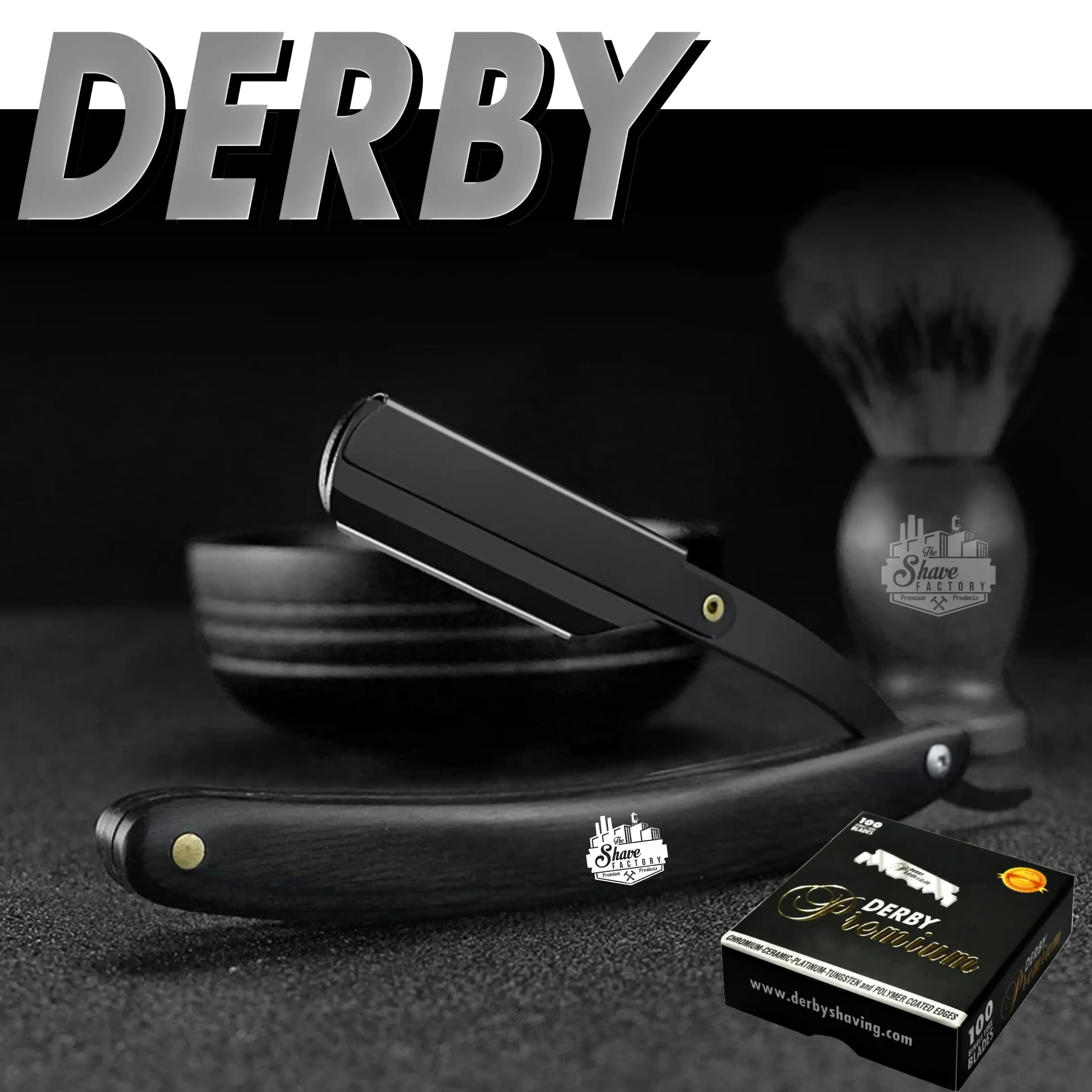 Derby Premium Single Edge Razor Blades, Razor Blades, Single Edge, Ultra Sharp, Chromium - Ceramic - Platinum - Tungsten and Polymer Coated Edges (50)