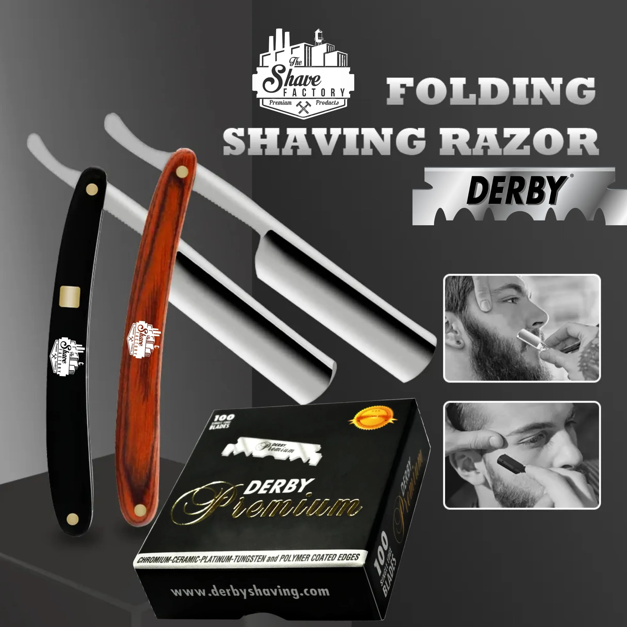 Derby Premium Single Edge Razor Blades, Razor Blades, Single Edge, Ultra Sharp, Chromium - Ceramic - Platinum - Tungsten and Polymer Coated Edges (50)