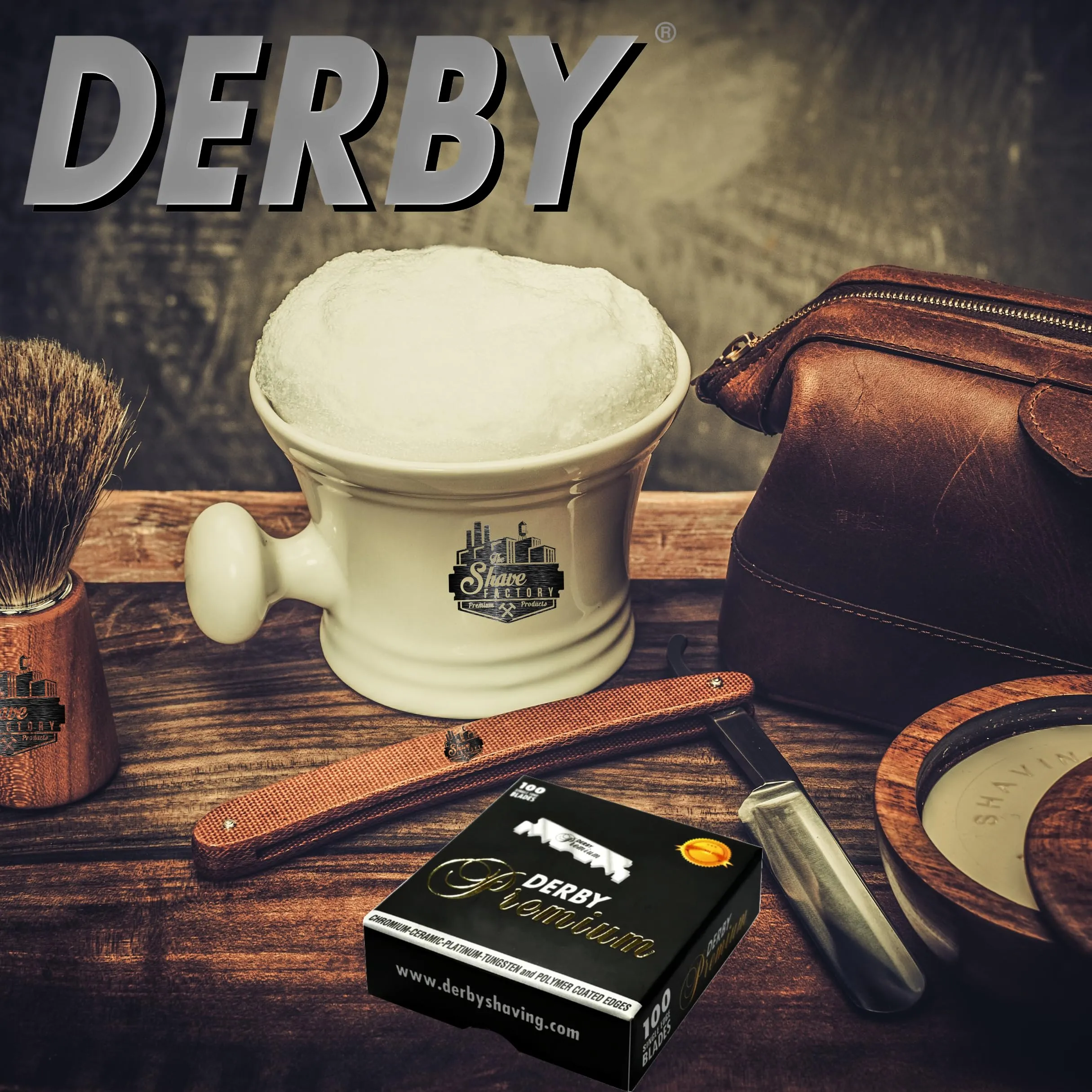 Derby Premium Single Edge Razor Blades, Razor Blades, Single Edge, Ultra Sharp, Chromium - Ceramic - Platinum - Tungsten and Polymer Coated Edges (50)