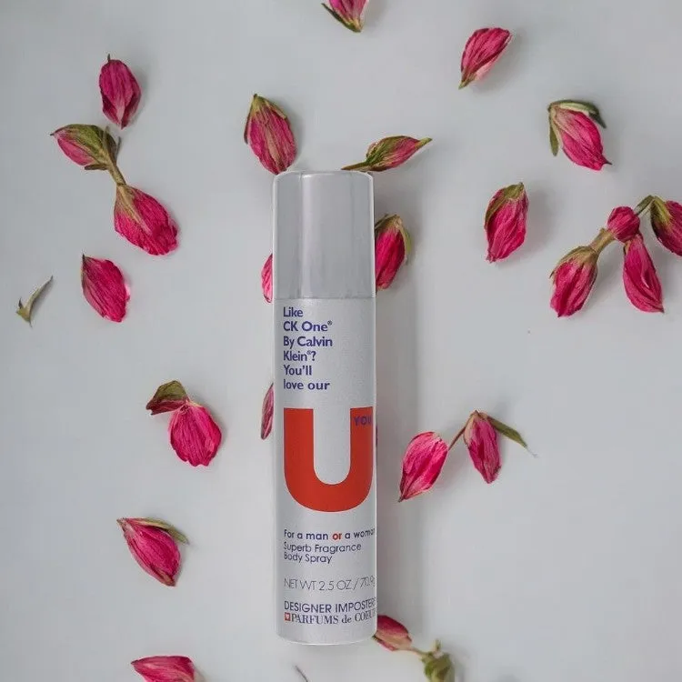 Designer Imposters U You by Parfums De Coeur Deodorant Body Spray (Unisex)