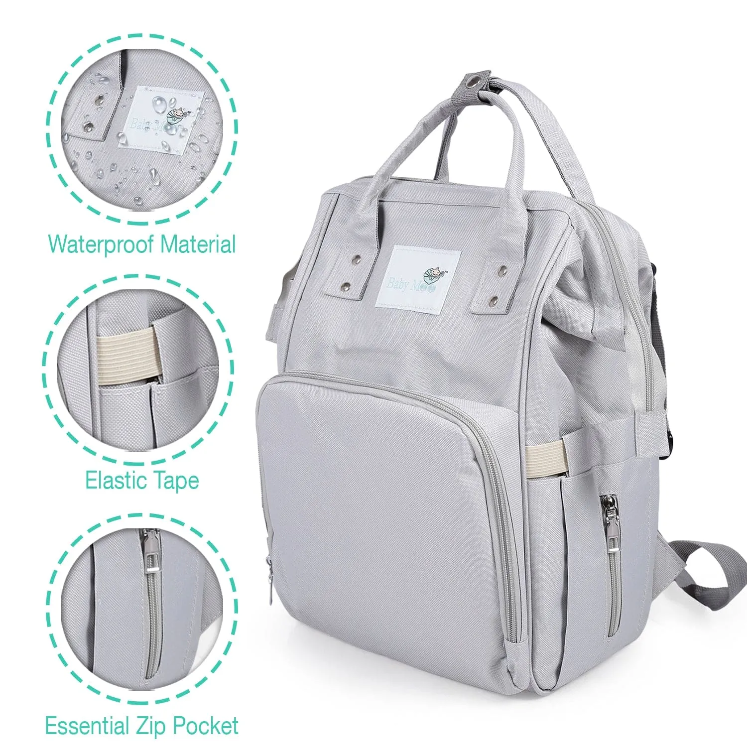 Diaper Bag 
Maternity Backpack Solid Grey