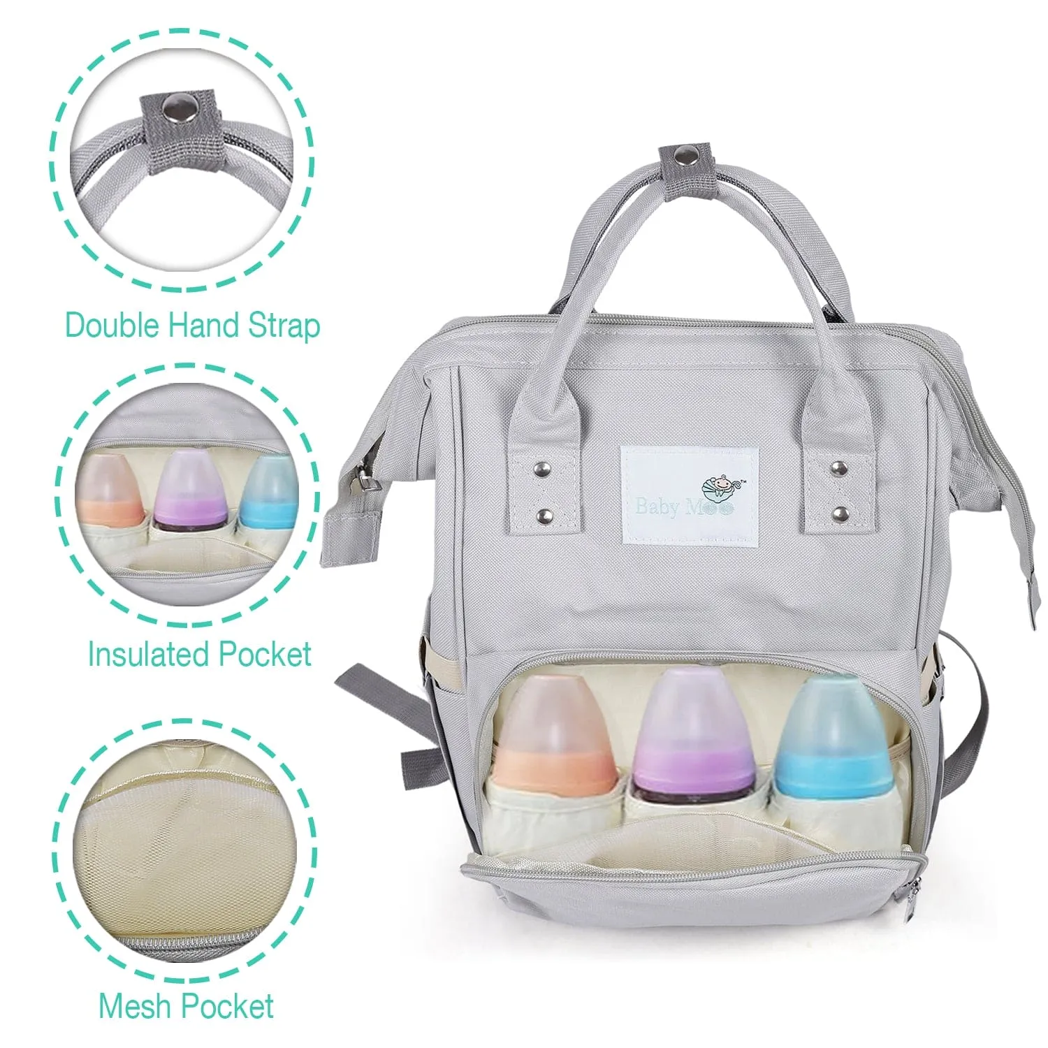 Diaper Bag 
Maternity Backpack Solid Grey