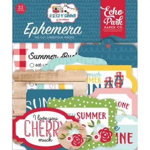 Echo Park Cardstock Ephemera 33 pack  Icons, A Slice Of Summer*