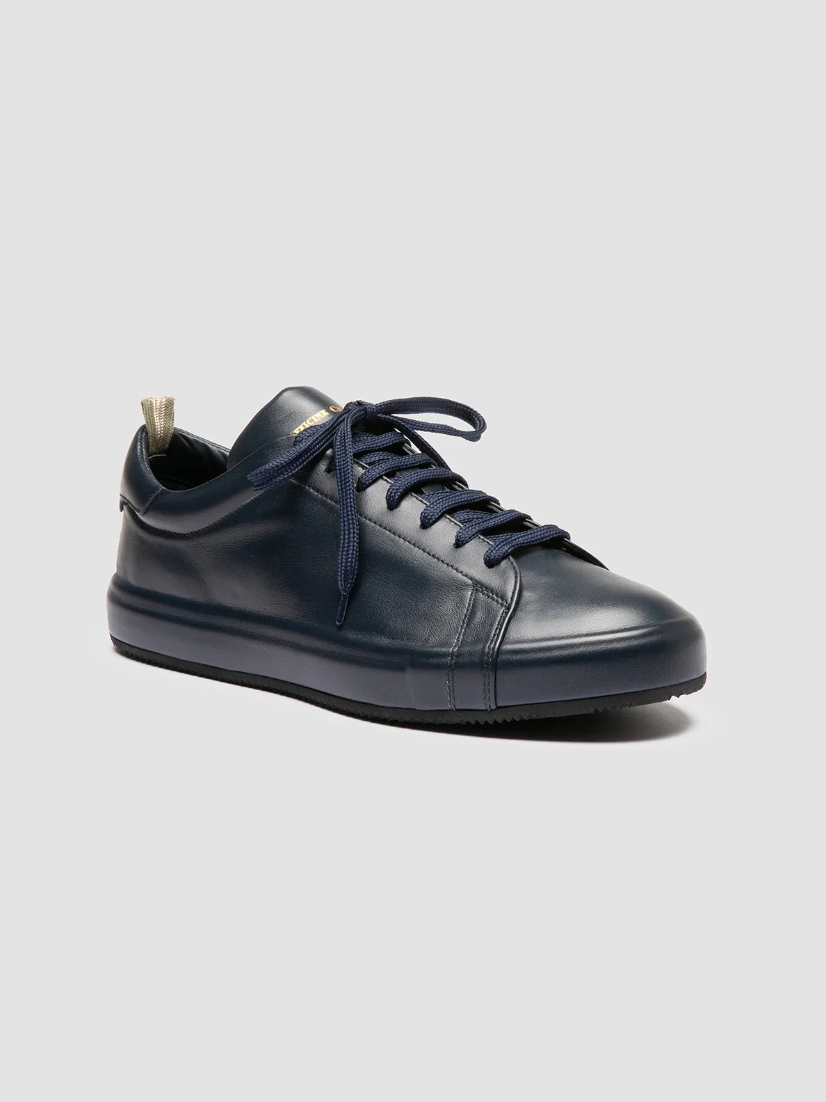 ESSENCE 001 - Navy Leather Low Top Sneakers