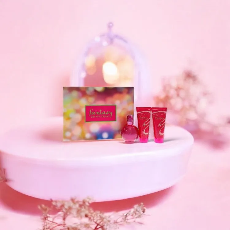 Fantasy by Britney Spears Gift Set - 3.3 oz Eau De Parfum Spray   3.3 oz Body Souffle   3.3 oz Shower Gel