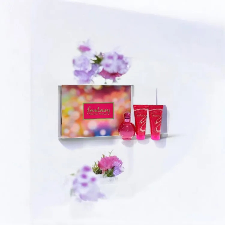 Fantasy by Britney Spears Gift Set - 3.3 oz Eau De Parfum Spray   3.3 oz Body Souffle   3.3 oz Shower Gel