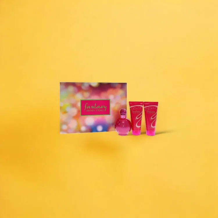 Fantasy by Britney Spears Gift Set - 3.3 oz Eau De Parfum Spray   3.3 oz Body Souffle   3.3 oz Shower Gel