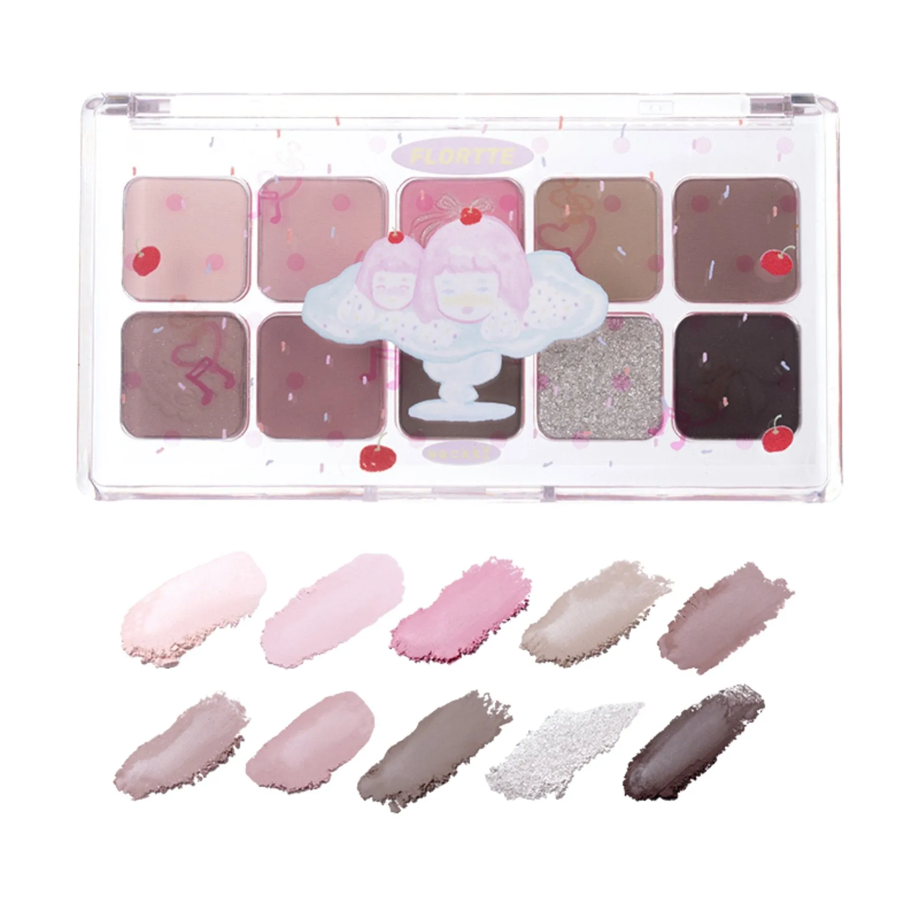 Flortte Wackky Series Ten-Color Eyeshadow Palette (3 Colors)