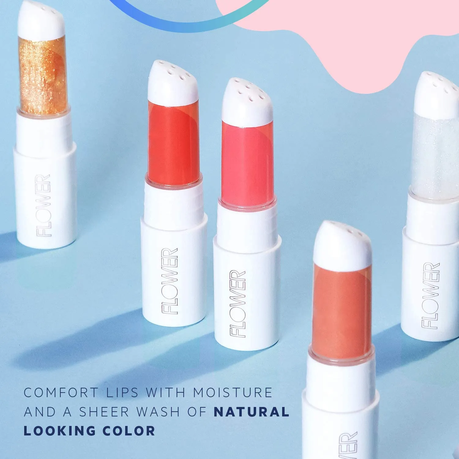 FLOWER BEAUTY Petal Pout Lip Mask | Hydrating Tinted Balm with Mango & Cocoa Butter | Vegan, Cruelty-Free Scented Lips Color | Lucky - Sweet Honey