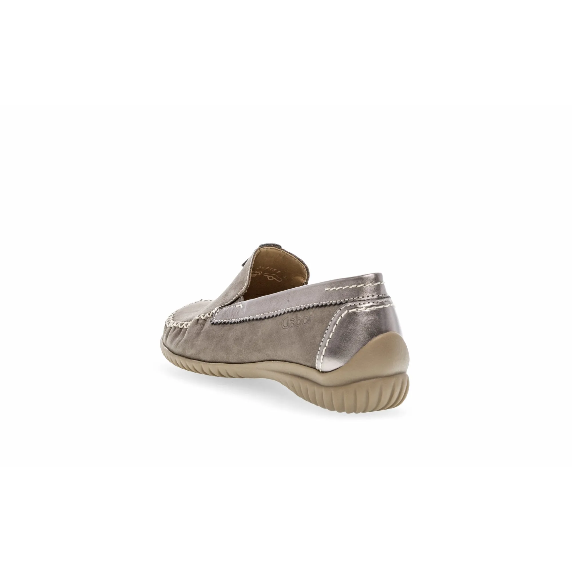 Gabor 46.090.31 California Ladies Grey Leather Slip On Shoes