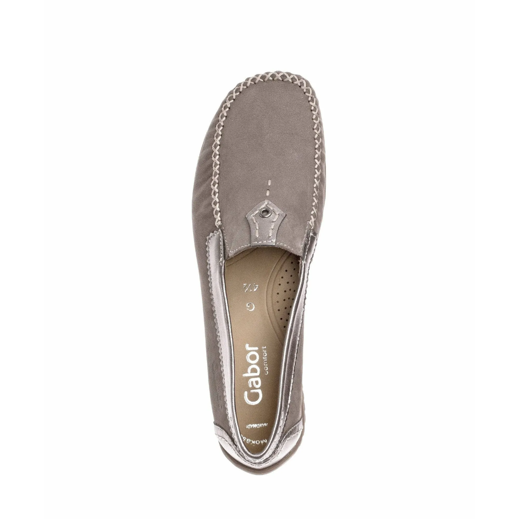 Gabor 46.090.31 California Ladies Grey Leather Slip On Shoes
